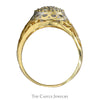 Diamond Kentucky Cluster Ring with Open Filigree Sides in 10k Yellow Gold - Thumbnail 2