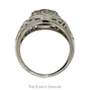 1/2cttw 19 Diamond Kentucky Cluster Ring with Open Filigree Sides in 10k White Gold - Thumbnail 2