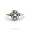 1/4cttw Oval Shaped 7 Diamond Cluster Ring in 14k White Gold - Thumbnail 1