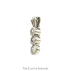 Vertically Bezel Set 1/3cttw Three Stone Diamond Pendant in 10k White Gold - Thumbnail 2