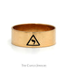8mm Wide Band with Black Enamel Yod Masonic Symbol in 10k Yellow Gold - Thumbnail 1