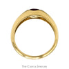 Bezel Set Oval Ruby Solitaire Ring in Polished 14k Yellow Gold - Thumbnail 2