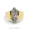 Double Row .98cttw Diamond Cluster Ring in 14k Yellow Gold Cathedral Mounting - Thumbnail 1