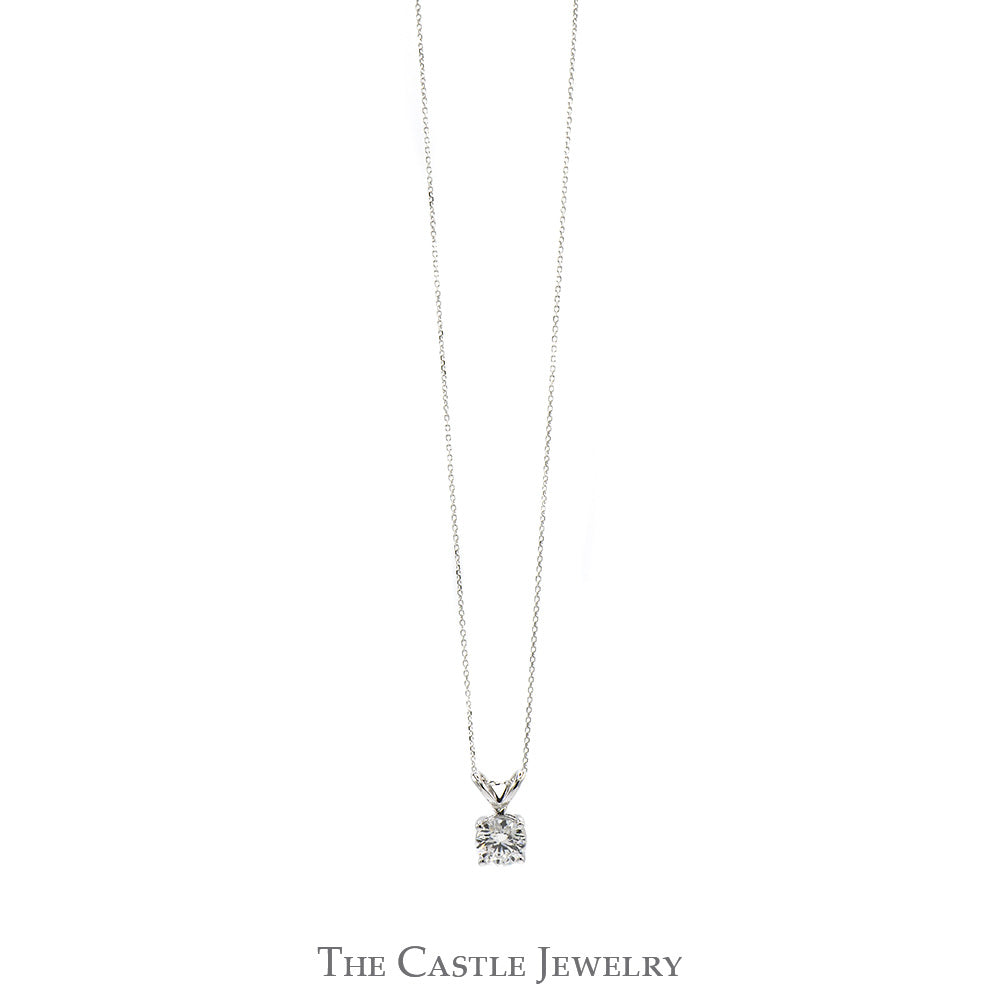 18 Inch Lab Grown 2ct Diamond Solitaire Necklace in 14k