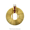Ruby & Diamond Tiffany & Co. Designer Disc Brooch/Pin in 14k Yellow Gold - Thumbnail 1