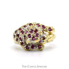 Leopard Designed Ring with Ruby Spots in 10k Yellow Gold - Thumbnail 1