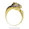 Leopard Designed Ring with Ruby Spots in 10k Yellow Gold - Thumbnail 2