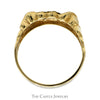 Nugget Style Men's Ring with Illusion Set Diamond Accents in 10k Yellow Gold - Thumbnail 2