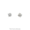 2cttw Round Brilliant Cut Lab Grown Diamond Stud Earrings in 14k White Gold - Thumbnail 1