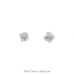 2cttw Round Brilliant Cut Lab Grown Diamond Stud Earrings in 14k White Gold