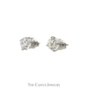 2cttw Round Brilliant Cut Lab Grown Diamond Stud Earrings in 14k White Gold - Thumbnail 2