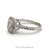 Rectangular Shaped Diamond Cluster Ring with Diamond Accented Sides in 10k White Gold - Thumbnail 3