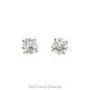 5cttw Round Brilliant Cut Lab Grown Diamond Stud Earrings in 14k White Gold Screw Backs - Thumbnail 1