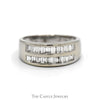 1/2cttw Double Row Channel Set Baguette Cut Diamond Band in 14k White Gold - Thumbnail 1