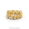 Open Nugget Designed Ring with Cubic Zirconia Accents in 14k Yellow Gold - Thumbnail 1