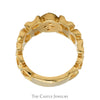 Open Nugget Style Ring with Cubic Zirconia Cluster in 14k Yellow Gold - Thumbnail 2