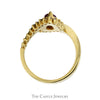 Marquise Cut Ruby Ring with Diamond Accented Sides in 14k Yellow Gold Bypass Mounting - Thumbnail 2