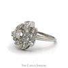 1/2cttw Freeform Diamond Cluster Ring in 14k White Gold - Thumbnail 3