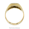 1/2ct Round Diamond Solitaire Men's Ring with Polished Sides in 14k Yellow Gold - Thumbnail 2