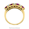 Alternating Ruby & Diamond Band in 10k Yellow Gold - Thumbnail 2