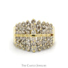 1.5cttw Multi Row Diamond Cluster Ring in 14k Yellow Gold - Thumbnail 1