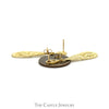 Teardrop Shaped Open Filigree Dangle Earrings in 14k Yellow Gold - Thumbnail 3