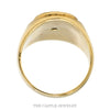 Front-facing view of the men's brushed oval diamond solitaire ring in 14k yellow gold - Thumbnail 3