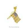 Diamond Cut Textured American Flag Pendant in 14k Yellow Gold - Thumbnail 1