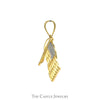 Diamond Cut Textured American Flag Pendant in 14k Yellow Gold - Thumbnail 2