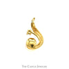 Round White Pearl Pendant with Diamond Accents in Swirled 14k Yellow Gold - Thumbnail 3