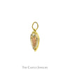 Tri-Tone Double Open Heart Pendant with Rose Center in 14k Yellow, White and Rose Gold - Thumbnail 2