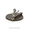 Free Form Designed Leaf Pendant with Diamond Accents in 10k White Gold - Thumbnail 3