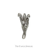 Free Form Designed Leaf Pendant with Diamond Accents in 10k White Gold - Thumbnail 2