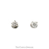 Elegant 3/4cttw Round Diamond Stud Earrings in 14k White Gold with Secure Screw Back Posts - Thumbnail 1