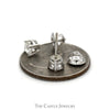 Elegant 3/4cttw Round Diamond Stud Earrings in 14k White Gold with Secure Screw Back Posts - Thumbnail 3
