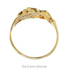 Nugget Designed Ring with Diamond Accents in 10k Yellow Gold - Thumbnail 2