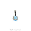 Round Blue Topaz Solitaire Pendant in 14k White Gold 4 Prong Mount - Thumbnail 3