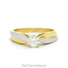 1/2ct Round Diamond Solitaire Engagement Ring in Two Tone 18k Yellow Gold & Platinum - Thumbnail 1