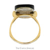 Oval Black Onyx Ring with Diamond Accents in 14k Yellow Gold - Thumbnail 2