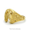 Horse Head Inside Horseshoe Designed Ring in 10k Yellow Gold - Thumbnail 3