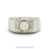 3/4ct Round Brilliant Cut Diamond Men's Ring in 14k White Gold - Thumbnail 1