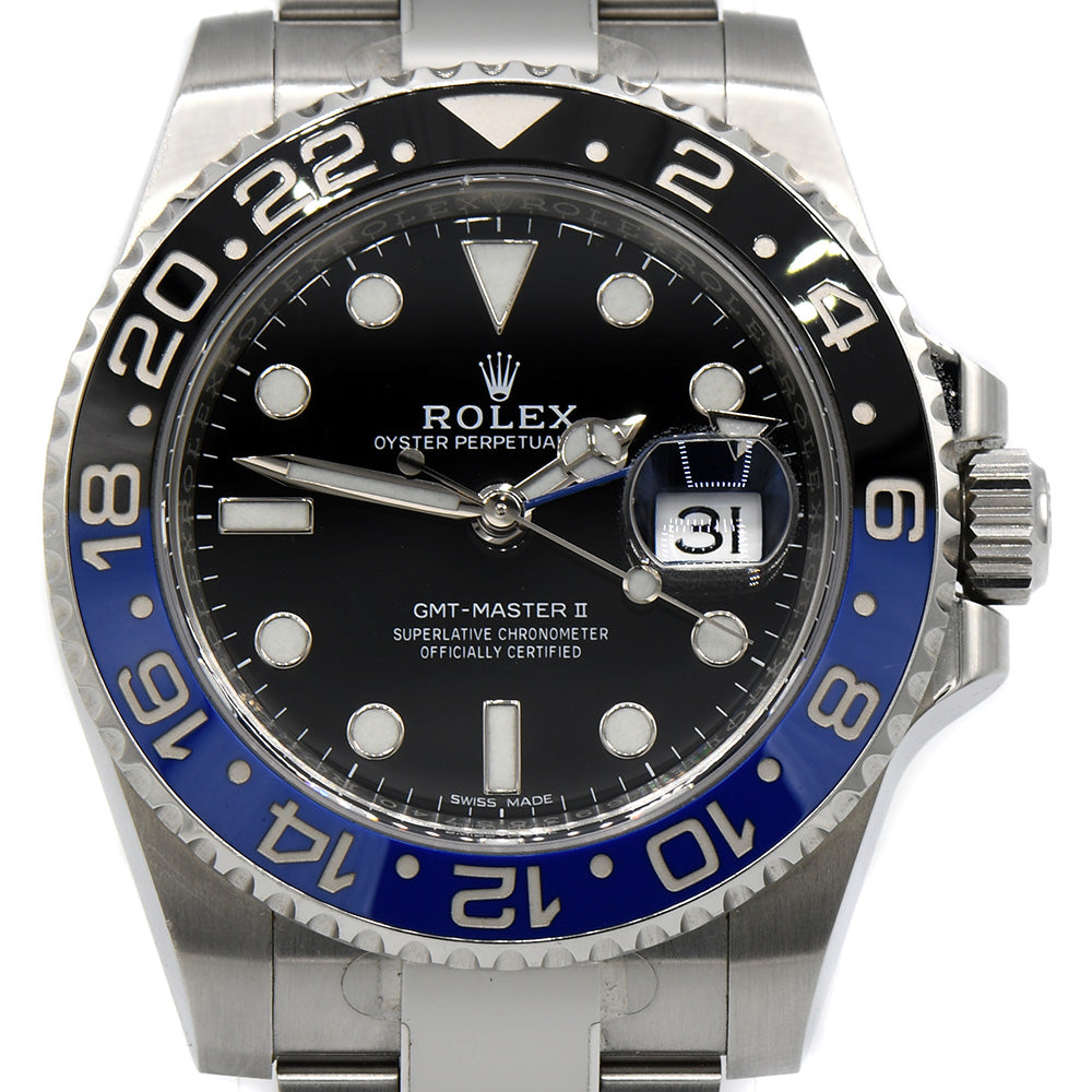 Stainless Steel Rolex GMT Master II Batman Dial 40mm Quick Set with Oyster Bracelet & Blue/Black Bezel