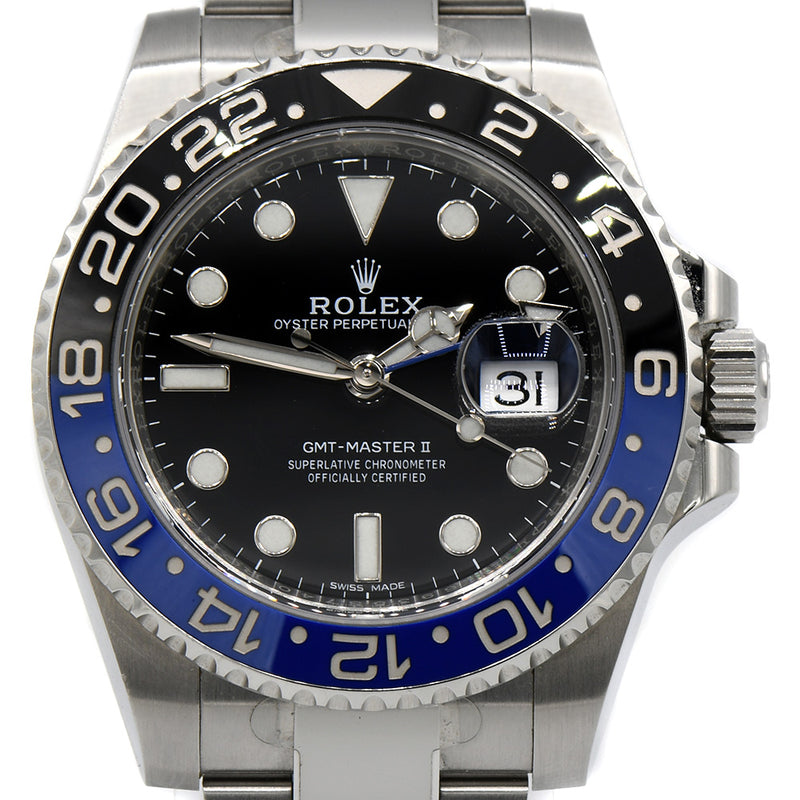 Stainless Steel Rolex GMT Master II Batman Dial 40mm Quick Set with Oyster Bracelet & Blue/Black Bezel