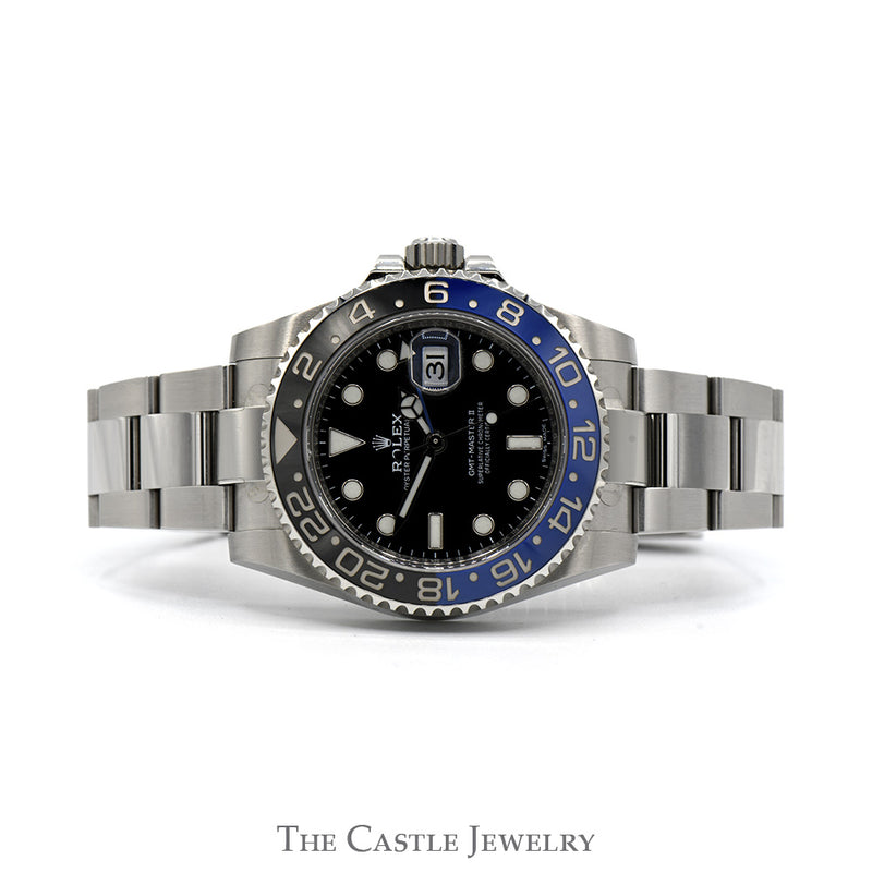 Stainless Steel Rolex GMT Master II Batman Dial 40mm Quick Set with Oyster Bracelet & Blue/Black Bezel
