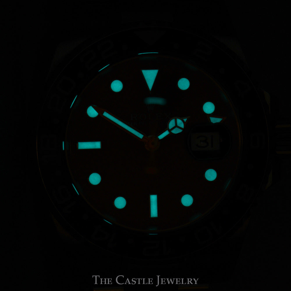 Stainless Steel Rolex GMT Master II Batman Dial 40mm Quick Set with Oyster Bracelet & Blue/Black Bezel