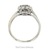 Square Shaped Round and Baguette Cut Diamond Cluster Engagement Ring in 10k White Gold - Thumbnail 2