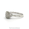 Square Shaped Round and Baguette Cut Diamond Cluster Engagement Ring in 10k White Gold - Thumbnail 3