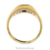 Men's Diamond Solitaire Ring with Channel Set Accents in 14k Yellow Gold - Thumbnail 2