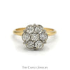 7 Round Diamond Cluster Ring in 10k Yellow Gold - Thumbnail 1