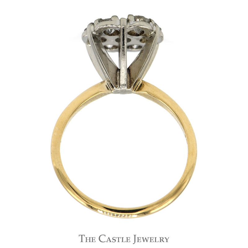 7 Round Diamond Cluster Ring in 10k Yellow Gold